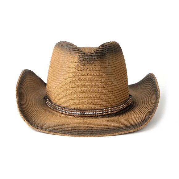8751 Western Style Classic Cowboy Straw Hat Wide Brim Cowgirl With Belt main image 4